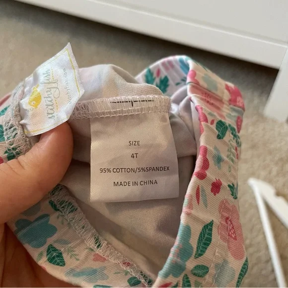 Stitchy Fish Floral Leggings Size 4 - Picture 3 of 4